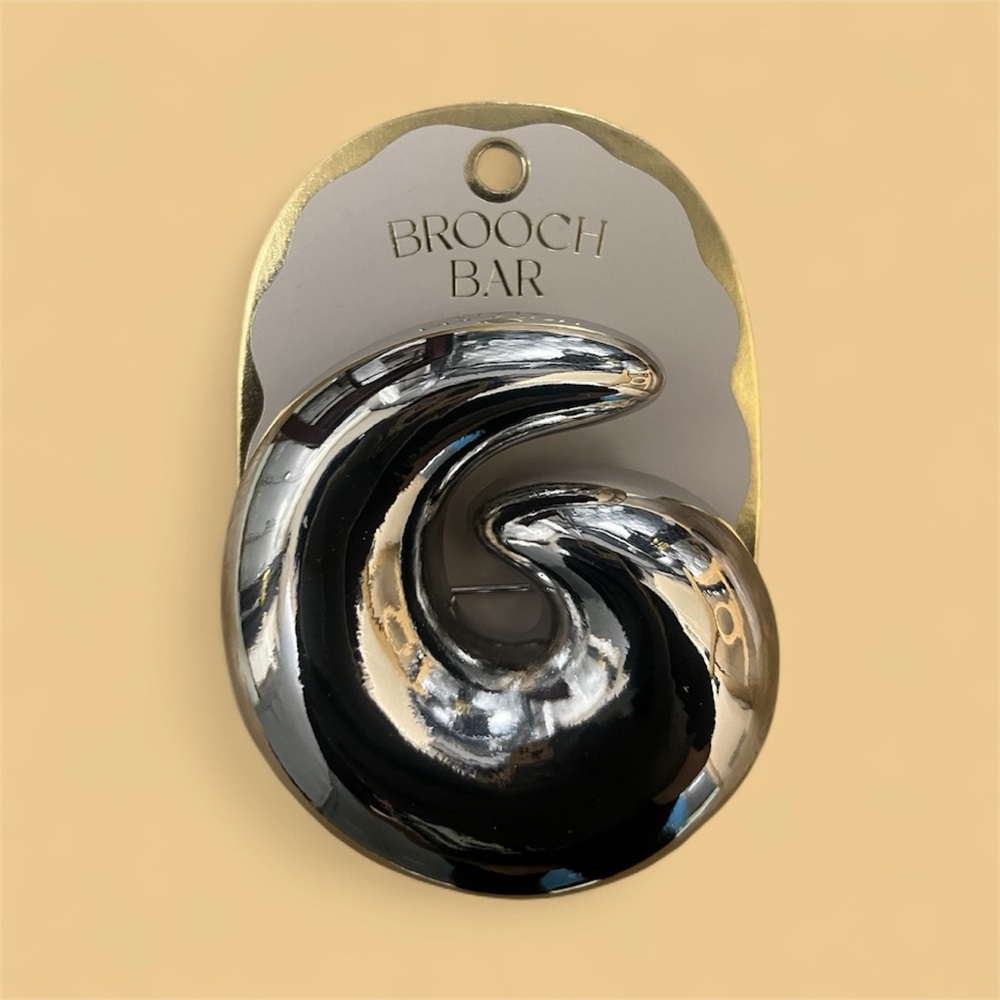 Anthropologie- Silver Swirl Brooch